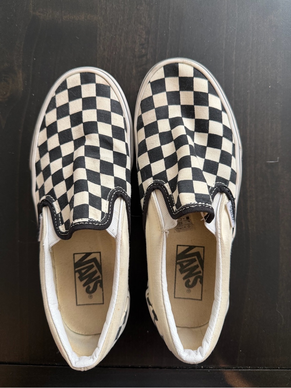 Vans Kids Checkerboard Slip-On Sneakers - Black/White